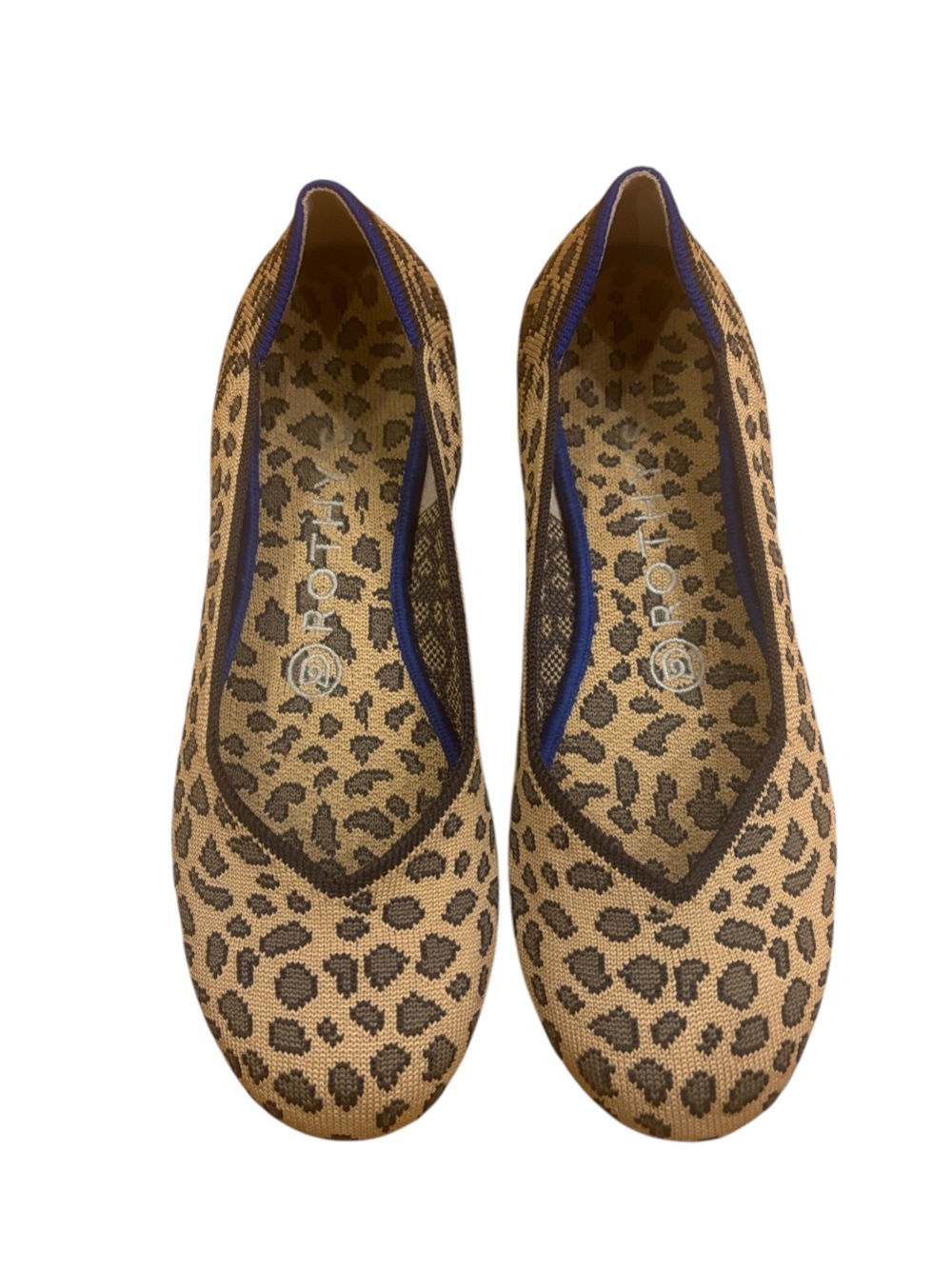 Rothy's Round Toe Flats Size 7 in Classic Tan & Dark Brown Leopard Animal Print